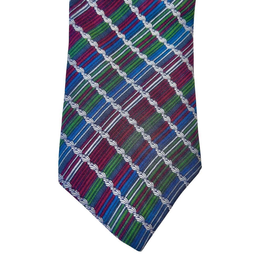 MISSONI Vintage Deadstock Multicolor Silk & Wool Men's Neck Tie 57"